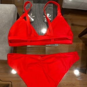 Red bikini set